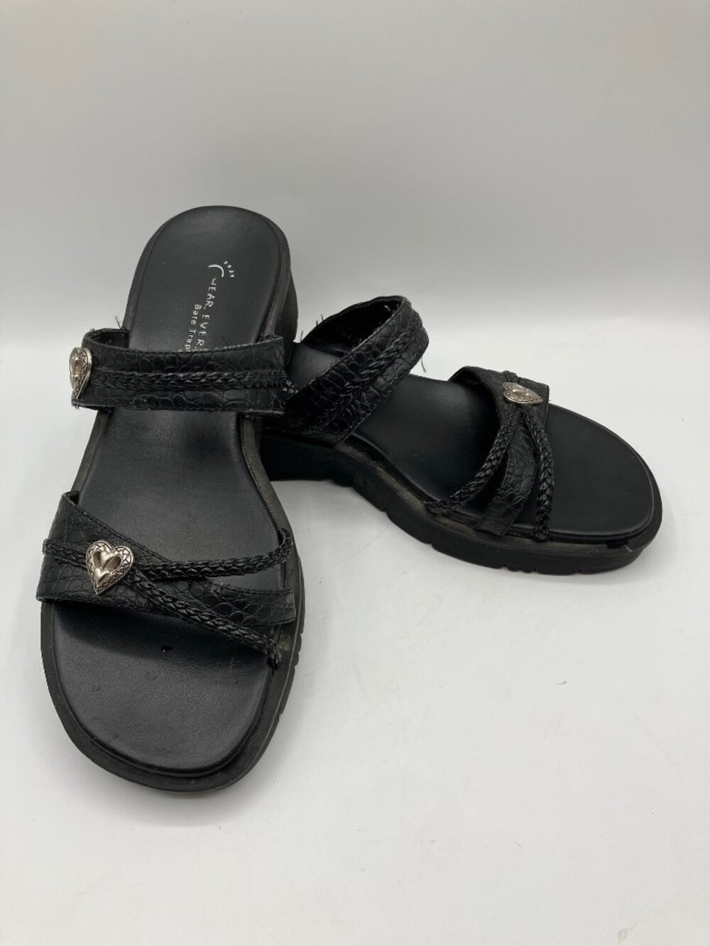 Bare Trap Sandals Womens 8.5M Wear Ever "Rylie" Black Good Condition